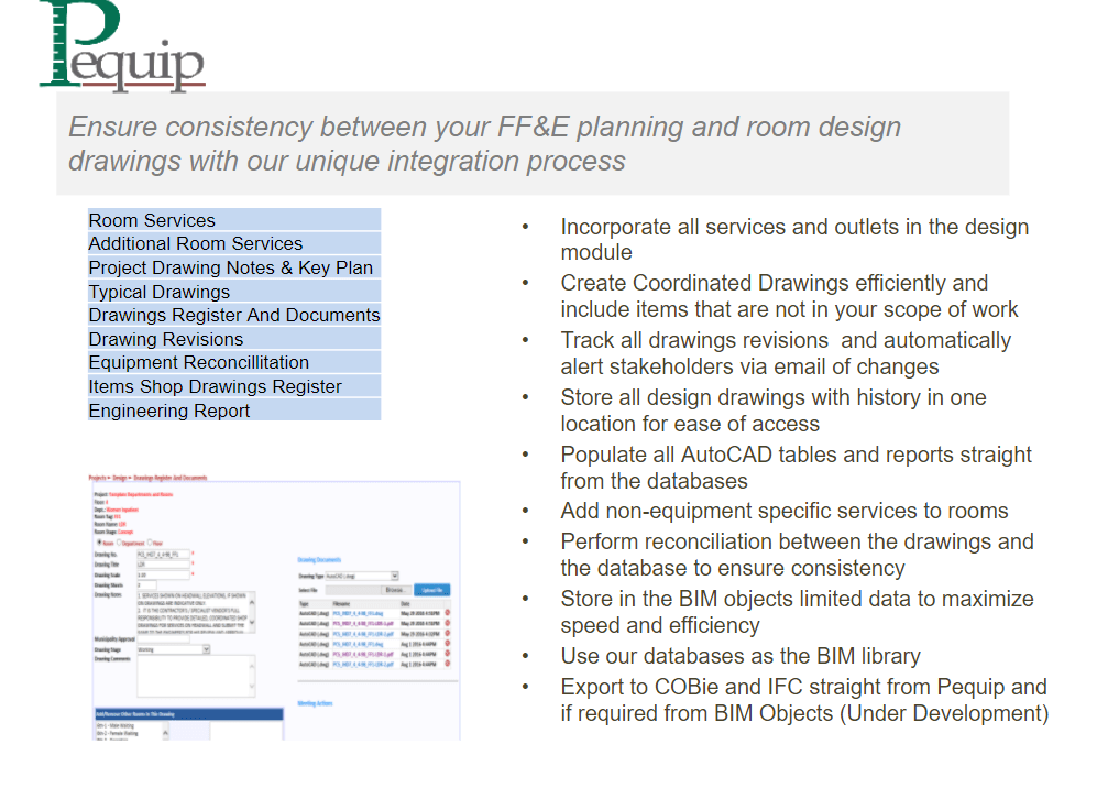 Integration with AutoCAD using Pequip Tools 1